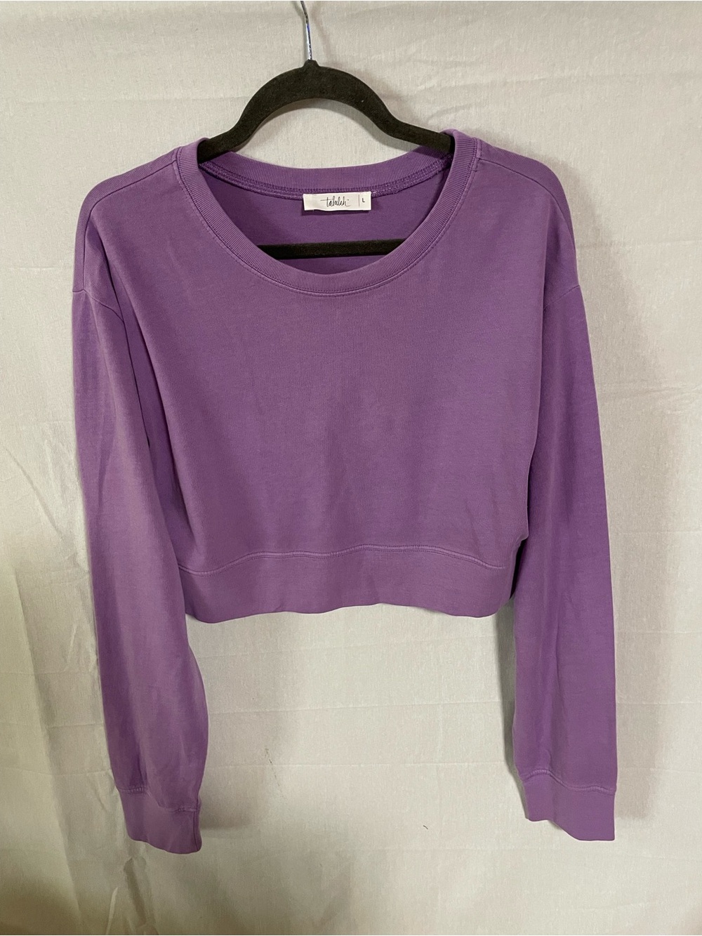 Talulah Cropped Lavender Crewneck Sweatshirt